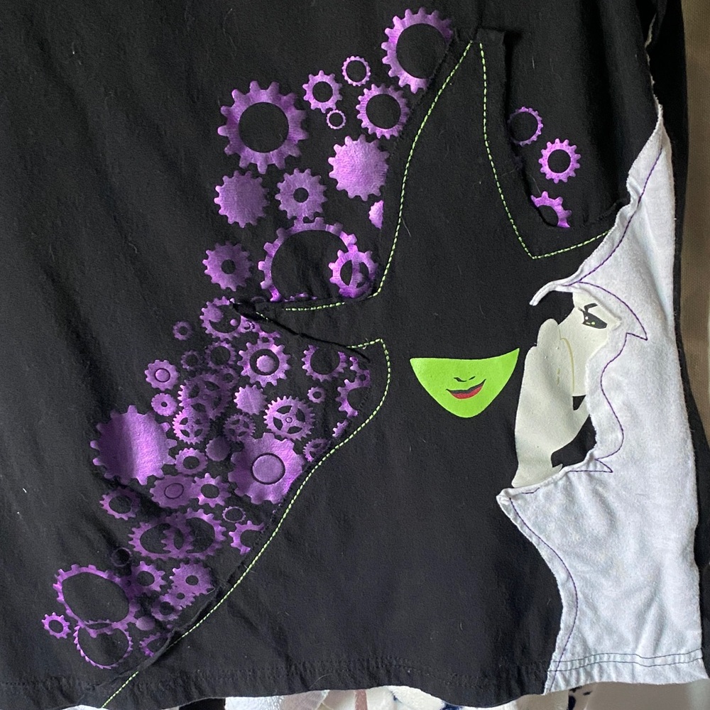 Black and Purple Wicked V neck Tee